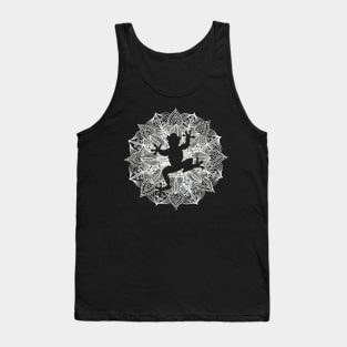 White Mandala Circle Frog Tank Top